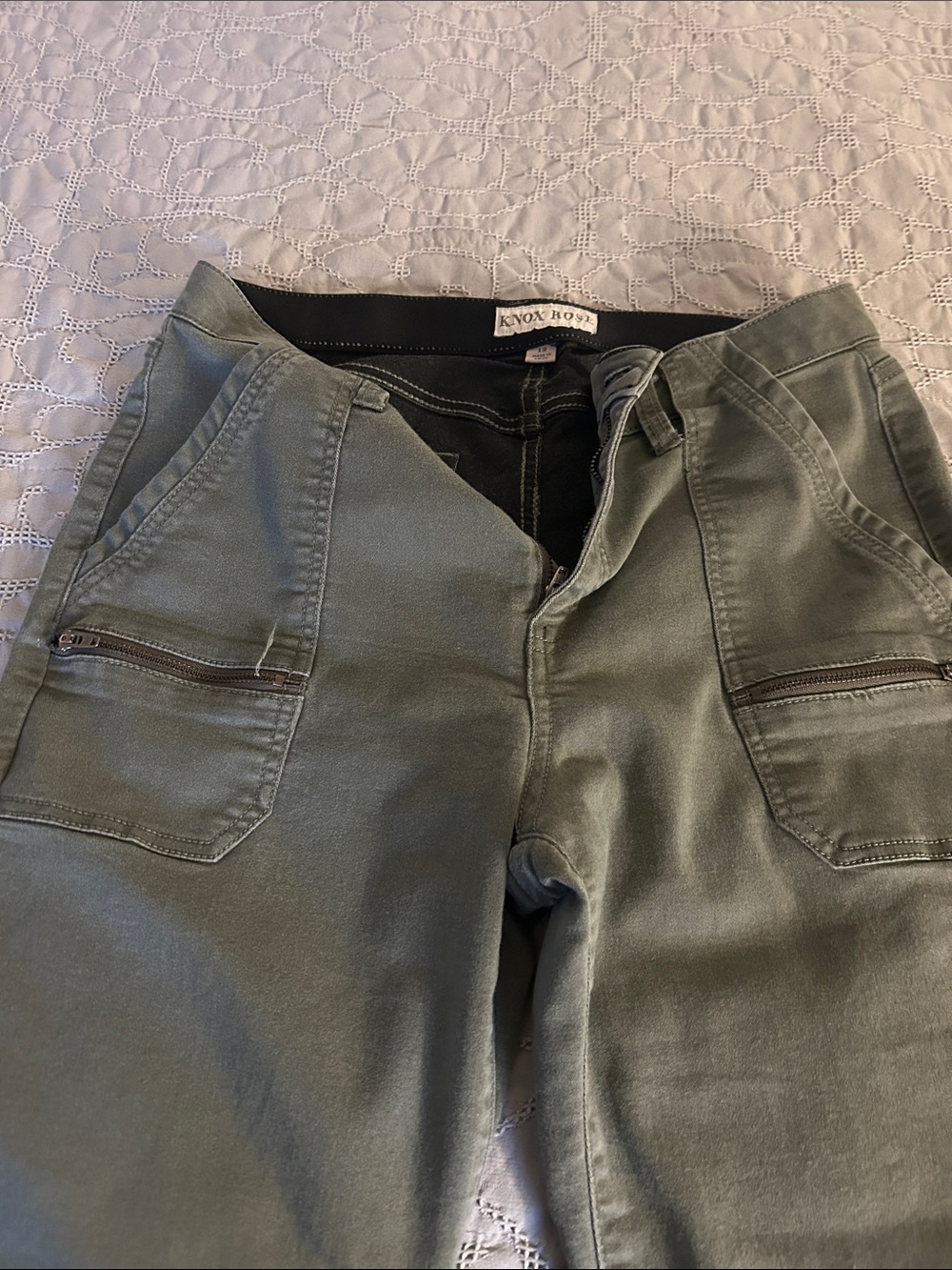 Knox Rose Olive Green Straight Leg Pants - Picture 5 of 5